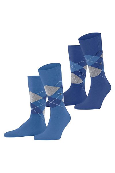 Burlington Herren Socken, 2er Pack - Argyle, Clip, One Size, 40-46