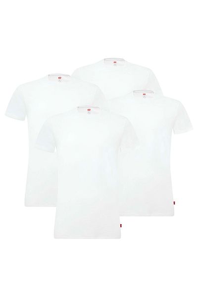 Levi's Herren T-Shirts, 4er Pack - Rundhals, Kurzarm, einfarbig