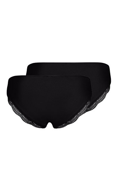 Skiny Damen Slips, 2er Pack - Rio Slip DP, Classic Cotton, Spitze, Baumwoll-Stretch