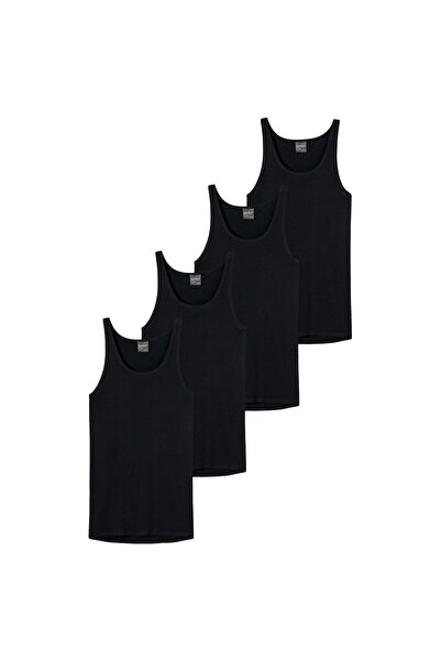 Schiesser Herren Unterhemd 4er Pack - Sport-Jacke, Original Feinripp