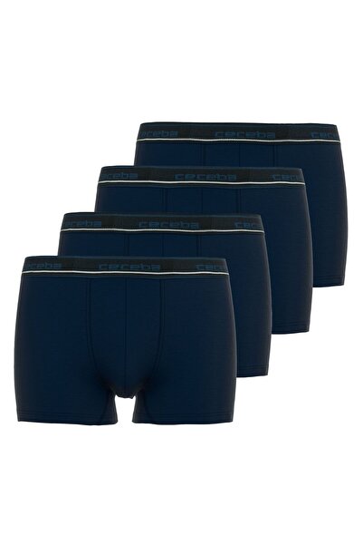 Ceceba Herren Boxershorts, 4er Pack - Long Pants, Unterwäsche, Logo, einfarbig