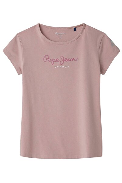 Pepe Jeans Mädchen T-Shirt - HANA GLITTER, Baumwolle, Rundhals, Kurzarm, Glit...