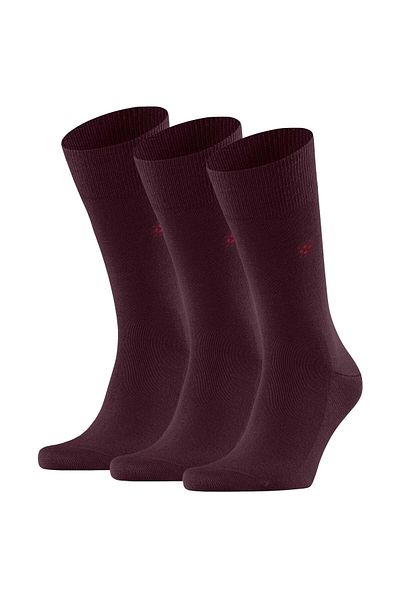 Burlington Herren Socken LEEDS 3er Pack - Schurwolle, Logo, Uni, One Size, 40-46