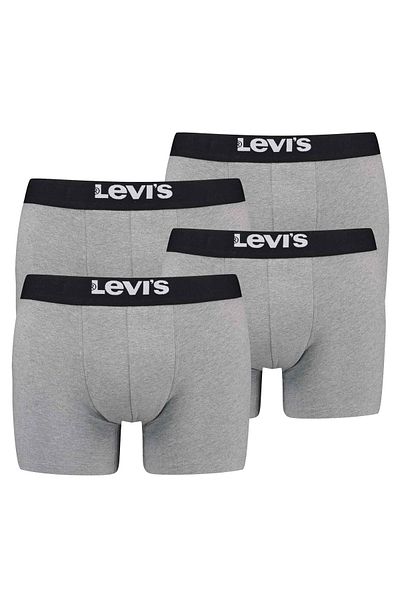 Levi's LEVI´S Herren Boxershorts, 4er Pack - Solid Basic Boxer Brief Organic, Logobund