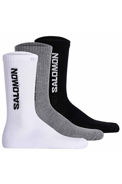 Salomon Packung mit 3 Unisex-Socken – Every Day Equip, Frottee, Stütz-Zone, Logo