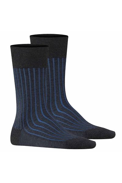 FALKE Herren Socken 2er Pack - Shadow, Strümpfe, Baumwolle, Logo, lang, einfarbig