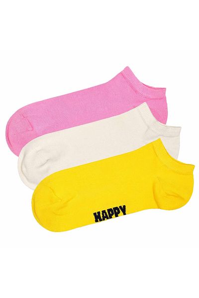 Happy Socks Unisex Sneaker-Socken, 3er Pack - Solid Socks Low, Baumwollmischung, einfarbig