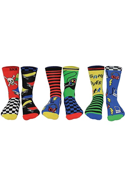 United Oddsocks Kinder Socken, 6 individuelle Socken - Geschenkbox, Motivsocken