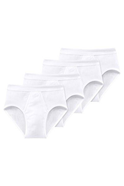 Schiesser Herren Slips 4er Pack - Feinripp, Sportslip, Cotton Essentials