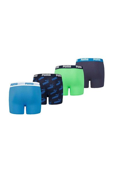 Puma Jungen Boxer Shorts, 4er Pack - Basic Boxer AOP - ECOM, Cotton Stretch