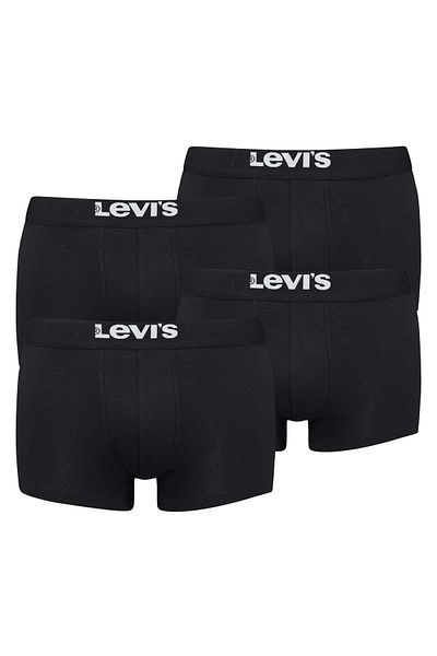Levi's LEVI´S Herren Boxershorts, 4er Pack - Solid Basic Trunk Organic, Logobund