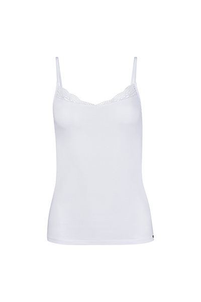 Skiny Damen Unterhemd - Spaghettishirt, Classic Cotton, Spitze, Baumwoll-Stretch