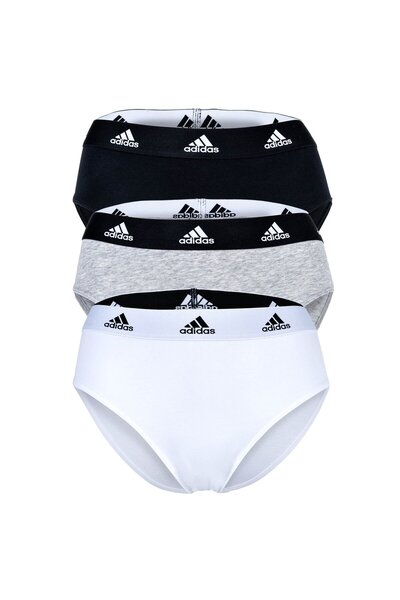 adidas Damen, Slip, 3er Pack - Bikini 3PK, Unterwäsche, Cotton Stretch, Logo,...