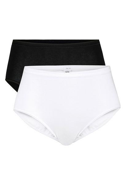 Calida Damen Slip, 2er Pack - Natural Comfort, High Waist, Natürlicher Glanz, Single Jersey