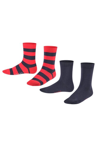 FALKE Kinder Socken, 2er Pack - Happy Stripe, Kurzsocken, gestreift