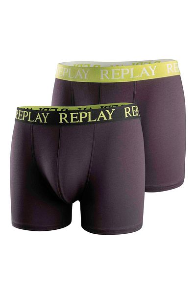 Replay Herren Boxer Shorts, 2er Pack - Trunks, Cotton Stretch