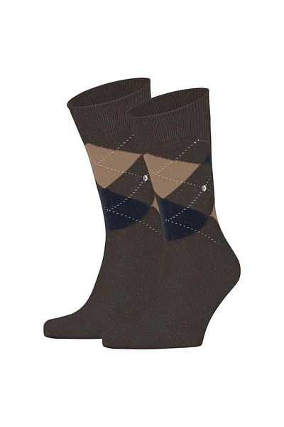 Burlington Herren Socken 2er Pack - Dundee, Rautenmuster, Kurzsocken, Wolle, One Size