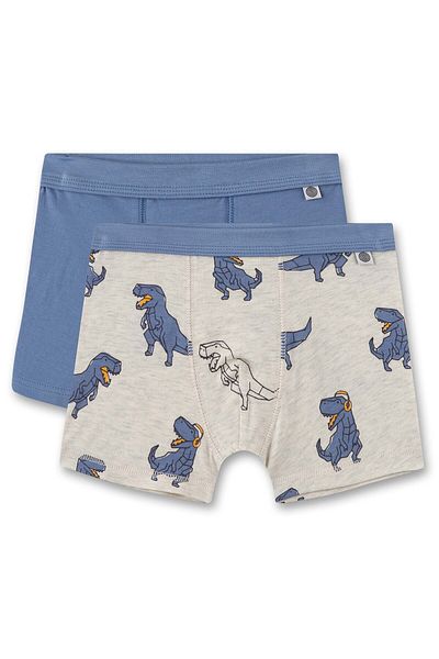 Sanetta Jungen Shorts, 2er Pack - Pants, Unterhosen, Baumwoll-Stretch, Dino