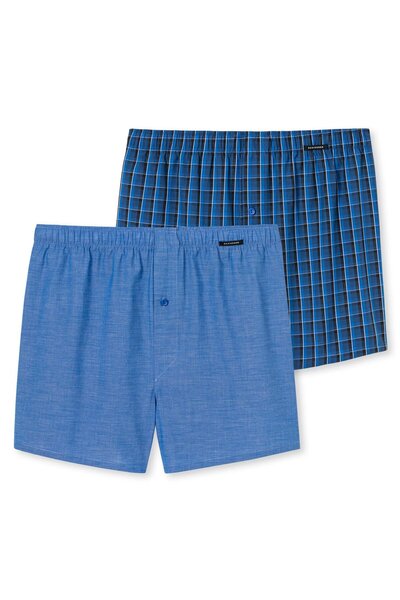Schiesser Herren Web-Boxershorts, 2er Pack - Unterhose, Baumwolle