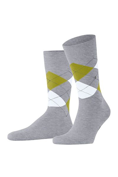 Burlington Herren Socken - King, Baumwolle, Rautenmuster, Logoemblem