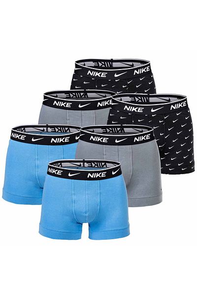 Nike Herren Boxer Shorts, 6er Pack - Trunks, Logobund, Cotton Stretch