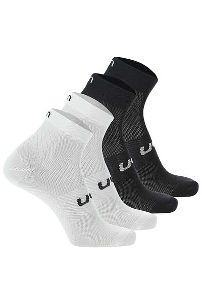 UYN Unisex Quarter Socken, 4er Pack - Essential Low Cut Socks, Logo, einfarbig