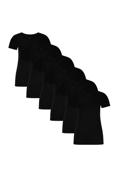 Bamboo Basics Damen T-Shirt KATE, 6er Pack - Unterhemd, Rundhals, Single Jersey