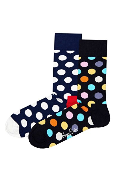 Happy Socks Unisex Socken, 2er Pack - Classic Crew, Bio-Baumwolle, Farbmix