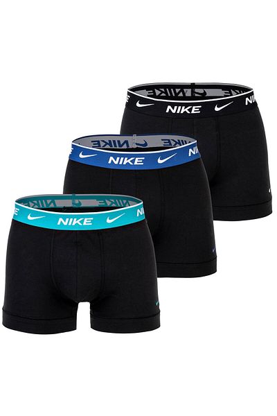Nike Herren Boxer Shorts, 3er Pack - Trunks, Logobund, Cotton Stretch