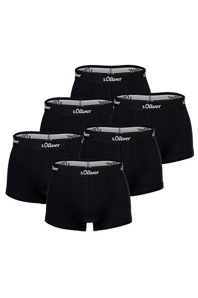 s.Oliver Herren Boxershorts, 6er Pack - Trunks, Hipsters, Baumwoll-Stretch