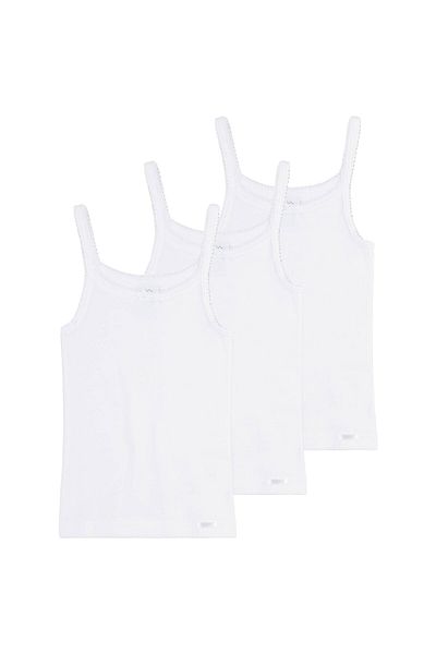 Sanetta Mädchen Unterhemd 3er Pack - Shirt ohne Arm Top Basic