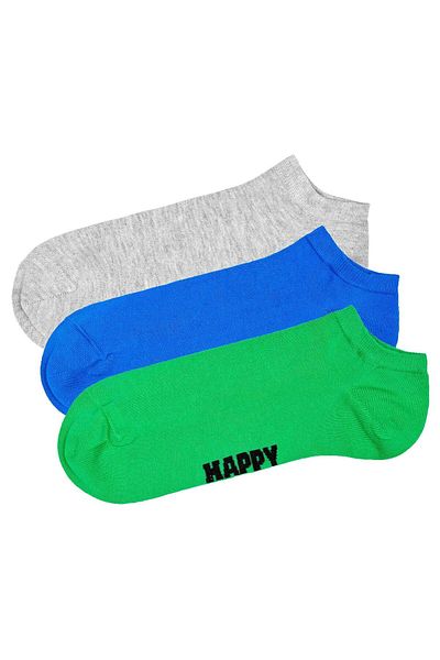 Happy Socks Unisex Sneaker-Socken, 3er Pack - Solid Socks Low, Baumwollmischung, einfarbig