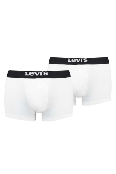 Levi's Herren Boxershorts, 2er Pack - Solid Basic Trunk Organic, Logobund