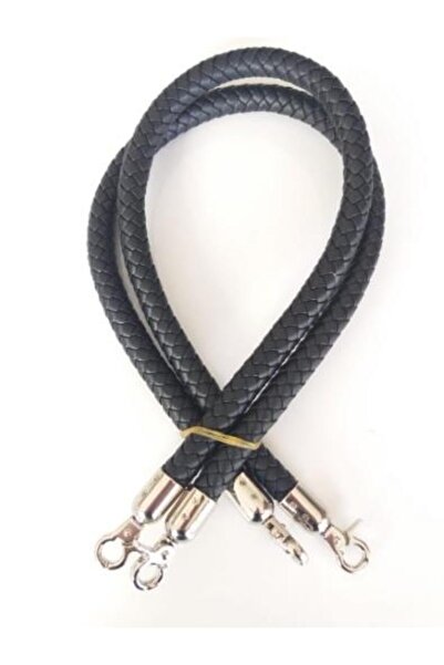 Nusrat Bilişim Çanta Aksesuar Örme Çanta Sapı Gümüş Metal Siyah