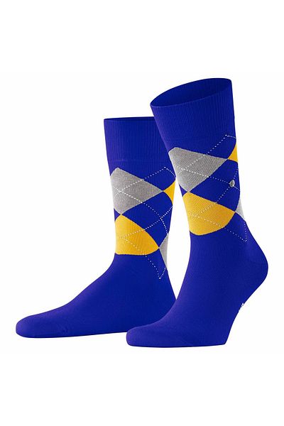 Burlington Herren Socken - King, Baumwolle, Rautenmuster, Logoemblem