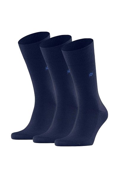 Burlington Herren Socken LEEDS 3er Pack - Schurwolle, Logo, Uni, One Size, 40-46