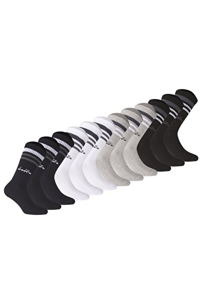 Diadora Unisex Tennissocken - 12er Pack, Logo, Streifen