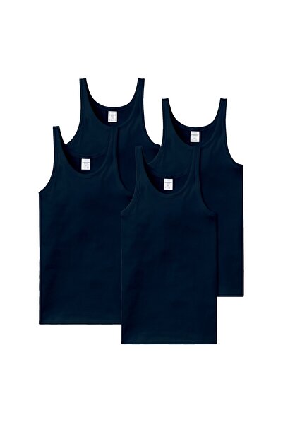 Schiesser Herren Unterhemd 4er Pack - ärmellos, Cotton Essentials, Feinripp