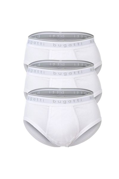 BUGATTI Herren Slips, 3er Pack - Feinripp, Eingriff, Baumwolle, einfarbig