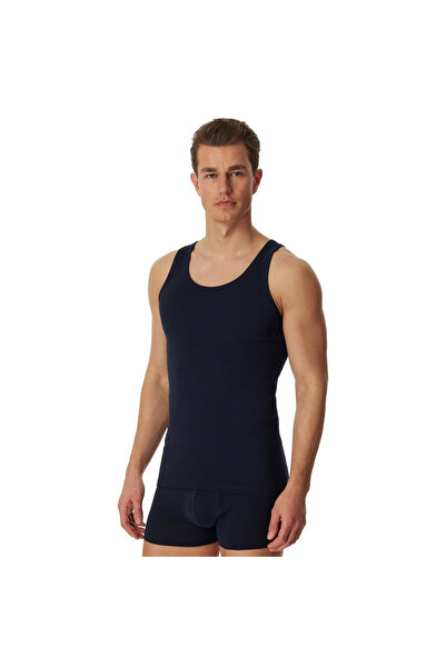 Schiesser Herren Unterhemd 4er Pack - ärmellos, Cotton Essentials, Feinripp