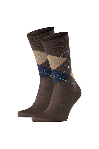 Burlington Herren Socken 2er Pack - Manchester, Rautenmuster, Bio-Baumwolle