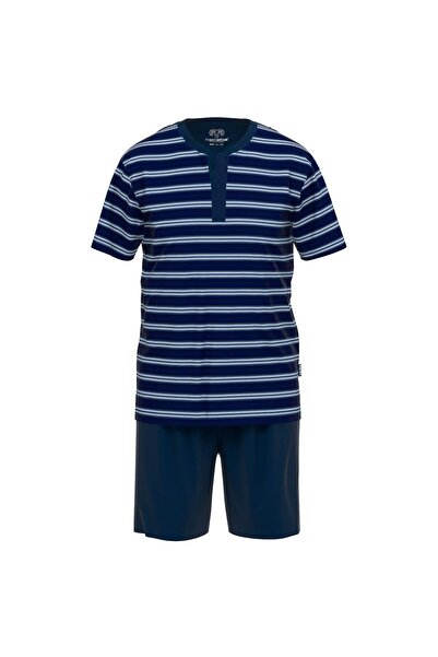 Ceceba Herren Schlafanzug, 2-tlg. Set - Philadelphia, Shorty, kurz, Knopfleiste, Baumwolle