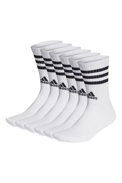 adidas Unisex Socken, 6er Pack - 3-Streifen Cushioned Crew, Logo, Streifen, gepolstert
