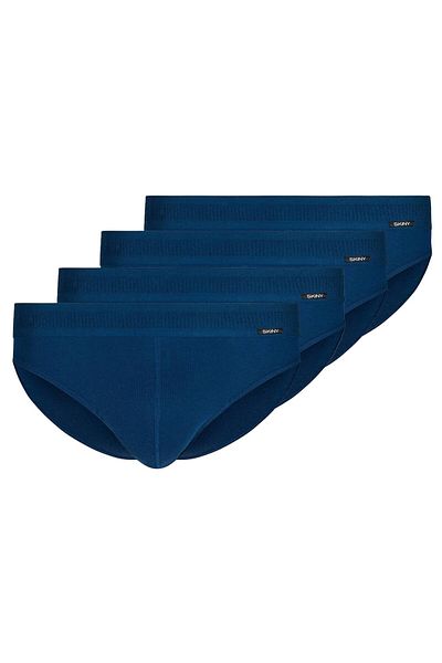 Skiny Herren Brasil-Slip, 4er Pack - Cotton Retro, Unterhose, Feinripp, Baumwolle