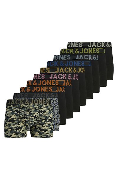 Jack & Jones JACK&JONES Herren Boxer Shorts, 10er Pack - JACDANNY, Trunks, Baumwoll-Stretch, Camouflage