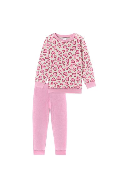 Schiesser Mädchen Schlafanzug Set - lang, Girls World 1, Frottee