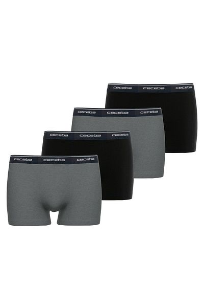 Ceceba Herren Shorts 4er Pack - Boxershorts, Pants, Basic, Cotton Stretch, einfarbig