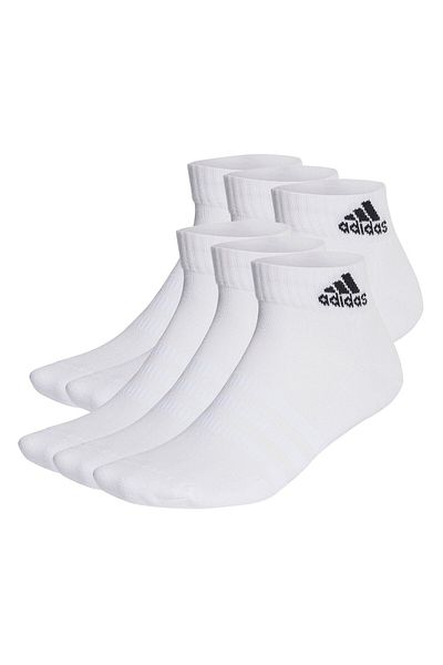 adidas Unisex Quarter Socken, 6er Pack - Cushioned Sportswear Ankle, Logo, gepolstert, einfarbig