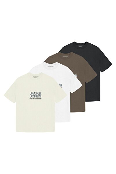 Jack & Jones JACK&JONES Herren T-Shirt, 4er Pack - JCODYNAMIC BRANDING TEE CR...