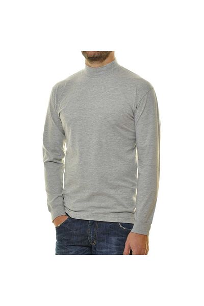 Ragman Herren Stehkragen-Pullover - Langarm Basic Stehkragen Regular, Single Jersey, einfarbig
